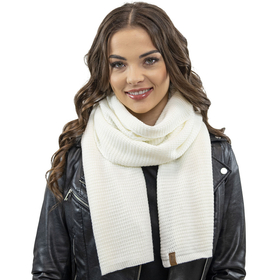 Vivisence Damen Schal Strick Warm Breit Weich Elegant Sportlich Winter 7041S, ecru