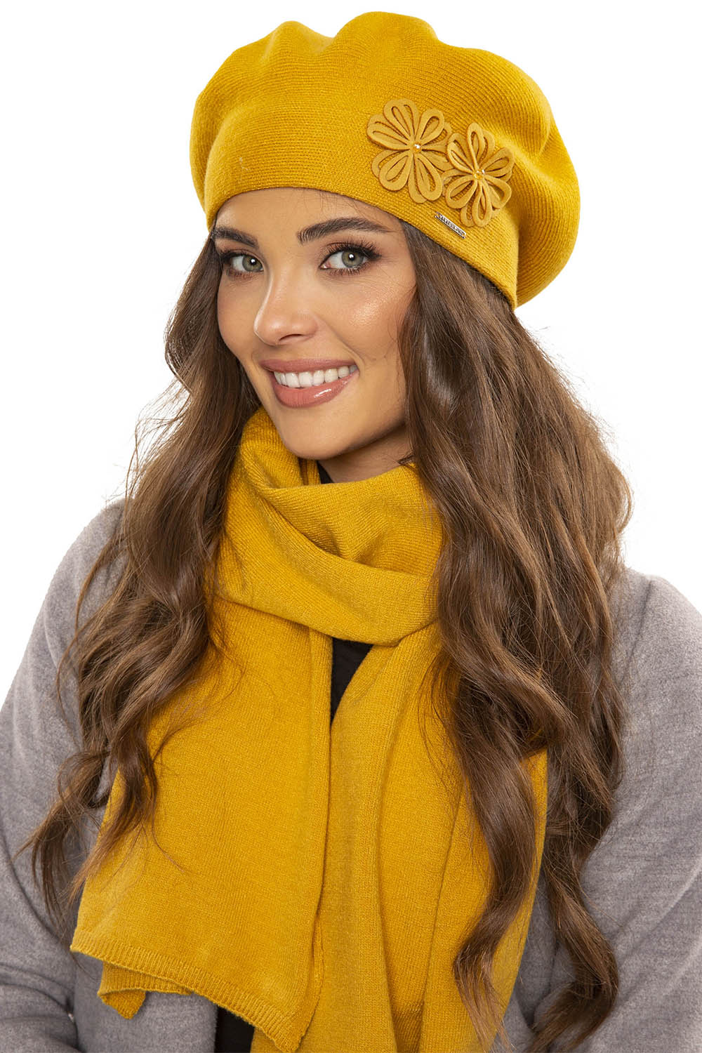 VIVISENCE Damen Baskenmütze Warm Dick Wintermütze Ideal für Kalte Tage 7007, honig