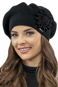 Vivisence Damen Baskenmütze Winter Herbst Warme Barette Zarter 7048, schwarz