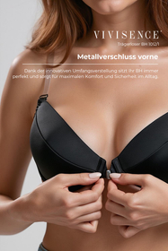 Vivisence Women's Clear Strap Bra Push Up Invisible Backless Clear Back Bra with Transparent Straps for Backless Dresses, black