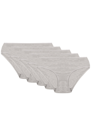 Vivisence Culotte Classique Slip pour Femme Lot de 5 Figi 4016, bande gris : gris