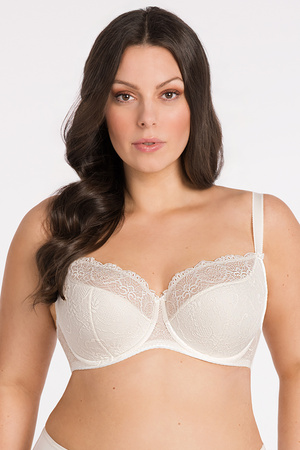 Gorsenia K357 Blanca underwired semi padded bra lace (matching bottoms available) - made in EU, ecru