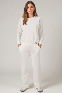 Vivisence Loungewear Damen Trainingsanzug Set Lockerer Schnitt Rundhals Freizeitanzug Mit Taschen 9205,