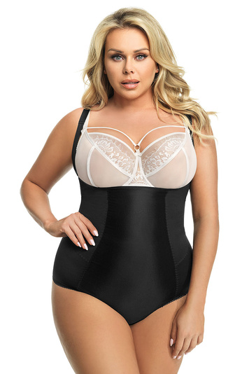 Gorsenia K148 Sanremo delicate unique shapewear underbust bodysuit - made in EU, Black