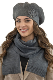 Vivisence Écharpe Femme Hiver Avec Nœud Décoratif Pour Les Journées Froides 7104, gris foncé