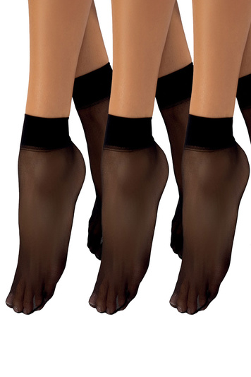 Vivisence Women's Socks 20 DEN 3-Pack Classic Ladies Socks With Soft And Comfortable Fit Wide Welt That Does Not Press And Ensures Secure Hold Invisible Toe Reinforcement, nero