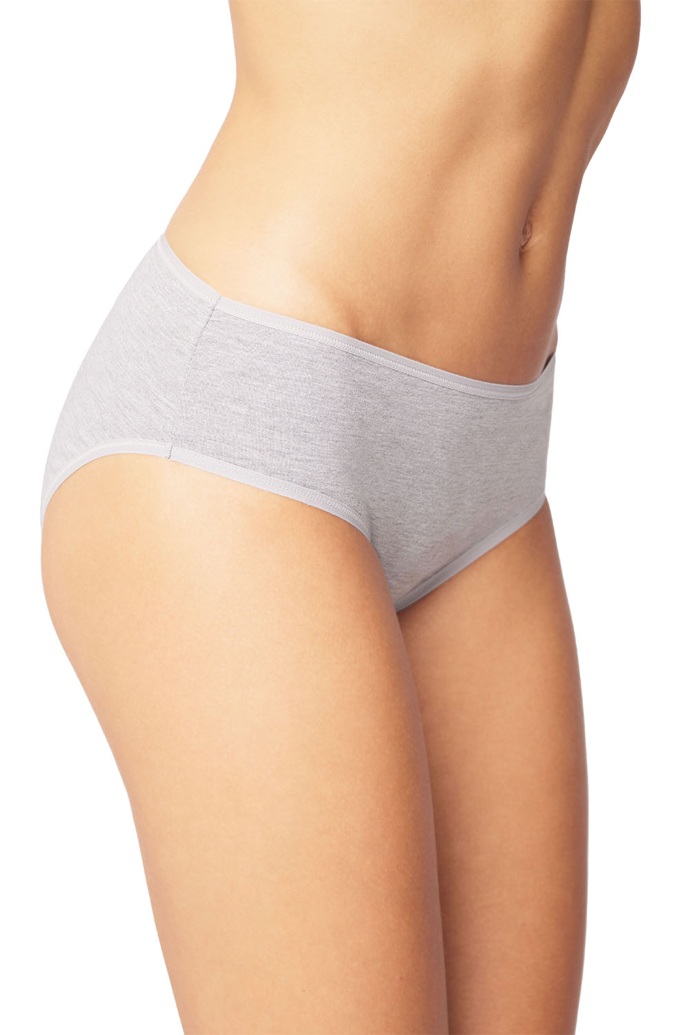 Vivisence Culotte Classique Slip pour Femme Lot de 3 Figi 4016, bande grise : gris