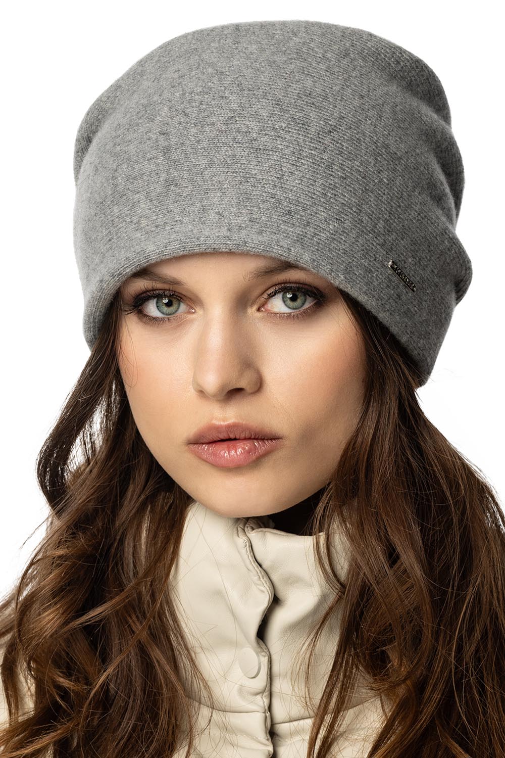 Vivisence Women's Hat Wool Pleated Fleece Lined Comfortable Everyday Winter 7085, light grey