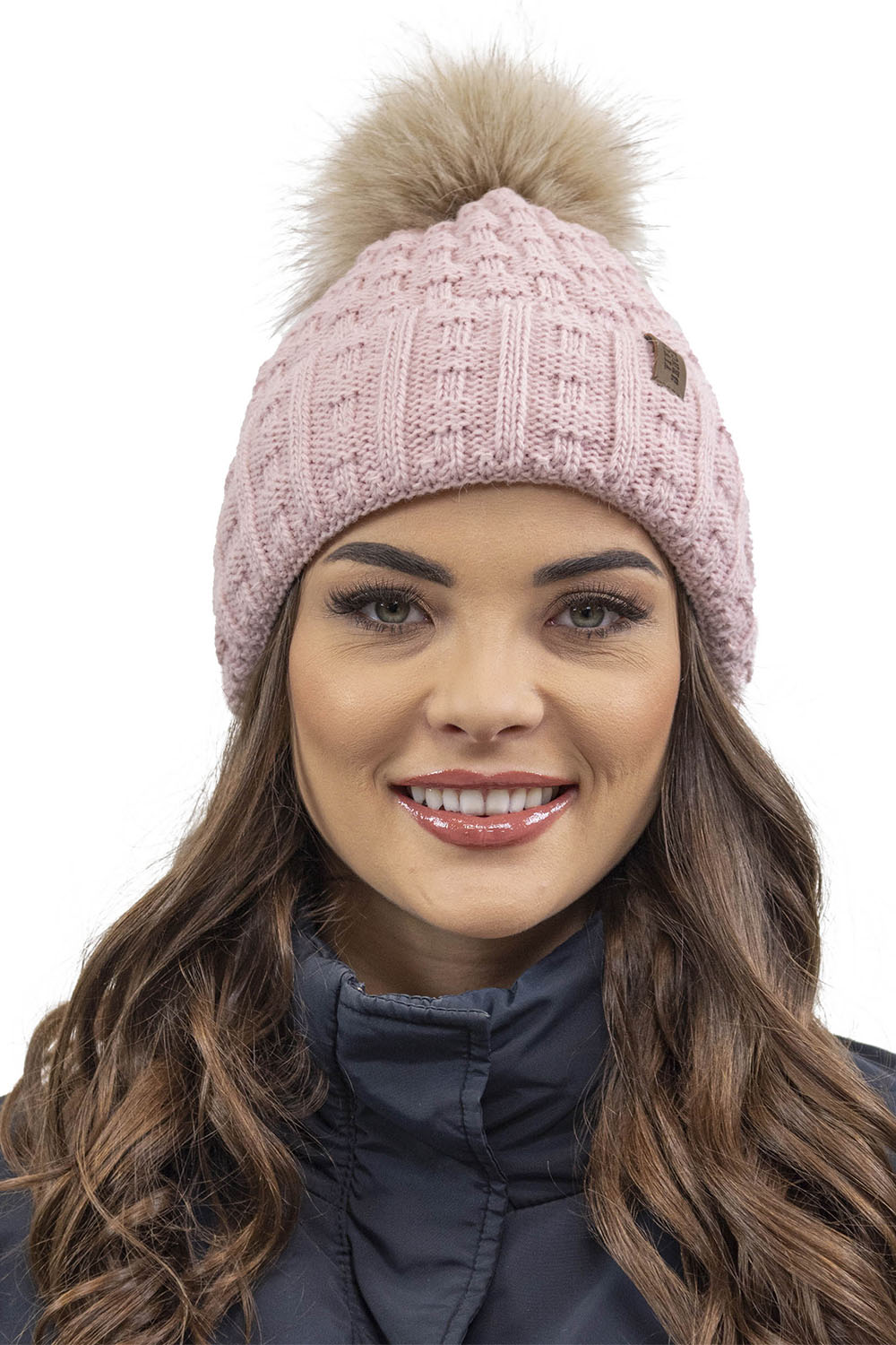 Vivisence Damen Winter Set Mütze Schal Fäustlinge Fleecefutter Gegen Kälte, puderrosa