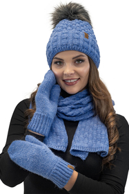 VIVISENCE Damen Winter Fausthandschuhe Komfort an kalten Wintertagen 7015, jeans