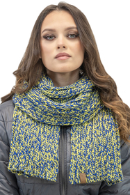 Vivisence Écharpe Pour Femme L'Automne et L'Hiver Longue Bicolore À La Mode En Fil Chaud Doux Parfaite Pour Les Froides Journées D'Hiver S'adapte Aux Tenues Élégantes Et Sportives 7107, jaune