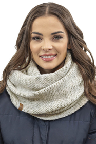 Vivisence Damen Bommelmütze Und Loop-Schal Mit Bommel Ideal Für Wintertage 7014, beige Melange