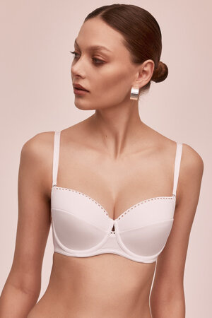 Alles Elena II U underwired padded bra smooth removable straps - made in EU, White