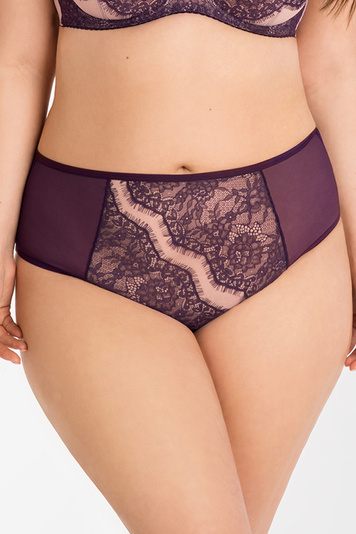 Gorsenia Sensual mesh high-waisted  briefs  K802 Violet, Purple