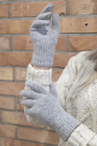 Vivisence Women's Winter Gloves Wool Ideal For Cold Weather 7201, light grey