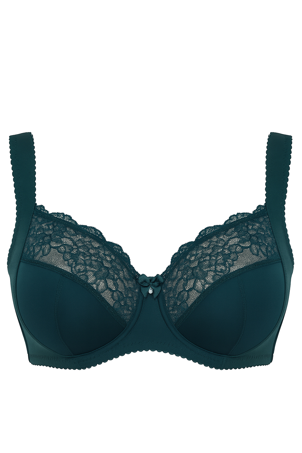 Vivisence Soutien Gorge Semi Rembourré Femme Dentelle Florale Bretelles Réglables Armatures Confort Quotidien Fermeture À Crochets 1056, vert