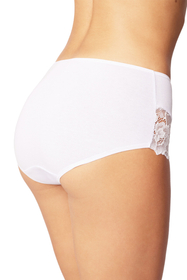 Vivisence culotte féminine classique taille haute avec dentelle 4008, blanc