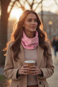 Vivisence Femme Snood Hiver Tricot Doux En Coton Confortable Chaleur Chaque Jour, rose