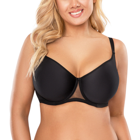 Vivisence Damen Gepolsterter BH mit Bügel Seamless Cups Starker Halt 1046, schwarz