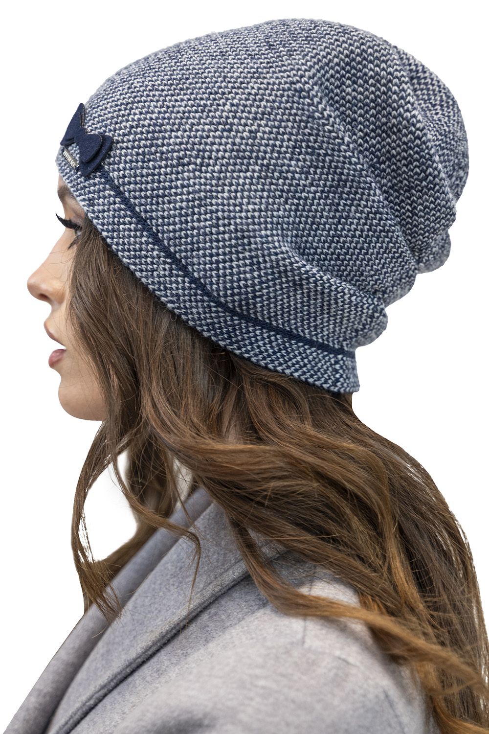 Vivisence Damen Mütze Winter Strickmütze Warme Wintermütze Wollzusatz Elegante 7003, dunkelblau