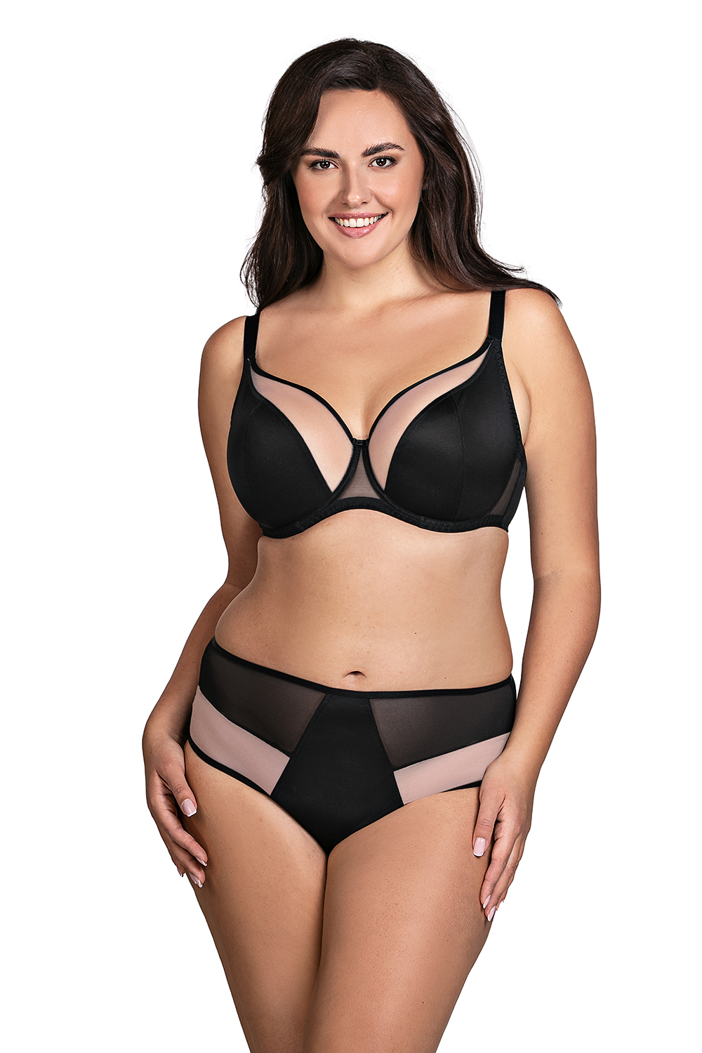 Vivisence Soutien-Gorge Doux et Élégant Bonnet en Maille Bas Lisse Bretelles Réglables Sans Baleines Latérales Maintien Optimal et Confort Quotidien, 