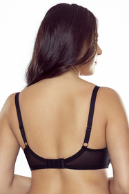 Vivisence Soft BH Damen Spitze Bügel Schleife Tüll Komfort Alltag 1052, schwarz