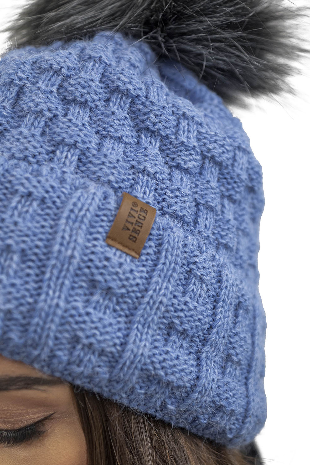 Vivisence Damen Winter Set Mütze Schal Fäustlinge Fleecefutter Gegen Kälte, jeans