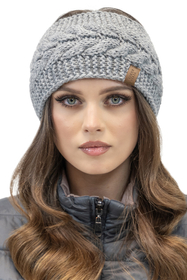 Vivisence Thick Yarn Headband For Women Winter Perfect Fit Ideal Comfort 7094, light grey