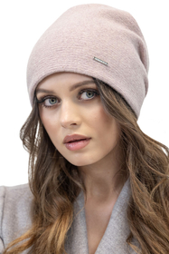 Vivisence Women's Hat Wool Pleated Fleece Lined Comfortable Everyday Winter 7085, powder pink