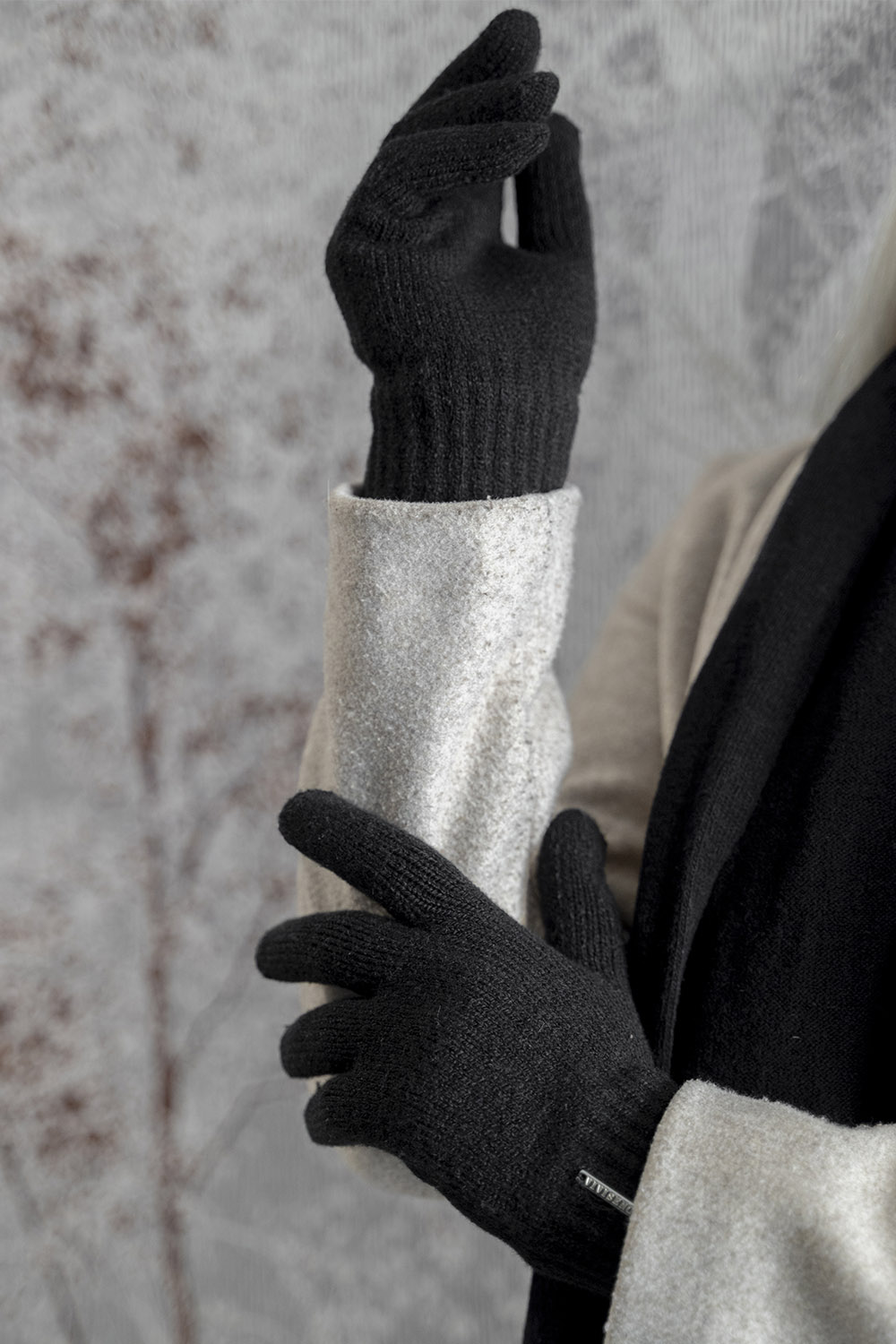 Vivisence Women's Winter Gloves Wool Ideal For Cold Weather 7201, black