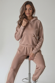 Vivisence Sweat À Capuche Femme Coton Poche Avant Perfect Confort Quotidien 9003, beige