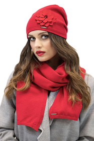 Vivisence Women's Winter Scarf Knitted Warm Comfortable For Cold Days 7102, red