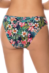 VIVISENCE Bikinihose Damen Voller Bequemer Schnit Schnelltrocknend 3222M, Blumen/dunkelblau