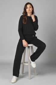 Vivisence Pantalon De Survêtement Femme Confortable Taille Élastique Jambes Larges Poches Latérales Tissu Doux Coton Mélangé Pour Sport Maison Balade Détente Quotidienne 9102, 