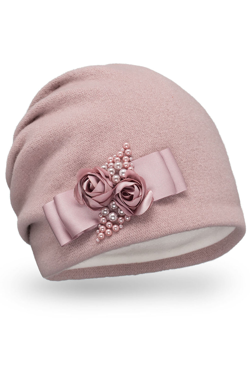 Vivisence Damen Mütze Warm Wintermütze Wolle Gemütlich Elegante Herbst 7080, puder rosa