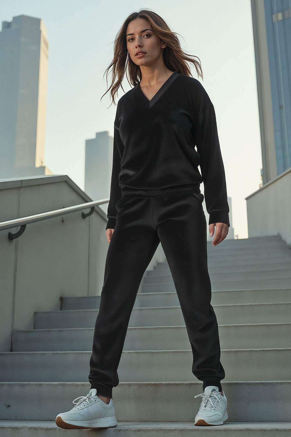 Vivisence Damen Jogginghose Bequeme Sporthose Aus Weicher Baumwolle Lockerer Schnitt Breiter Elastikbund Seitentaschen Und Bündchen An Den Beinabschlüssen, schwarz