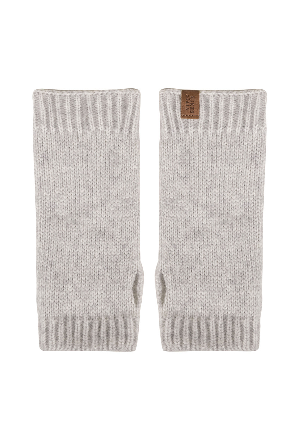Vivisence Women Winter Knitted Gloves Merino Wool Cotton Blend Warm Comfort, Grey
