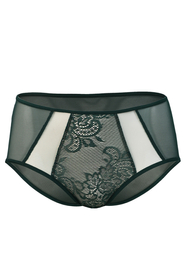Vivisence Cullote Slip Classique Taille Haute En Microfibre Et Dentelle Confortable Élégant Avec Inserts Délicats Parfait Pour Un Ensemble Et Raffiné 1004W, vert