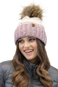 Vivisence Bonnet À Pompon Femme Doublé Polaire Ajustement Parfait Pour L’Hiver 70101, rose