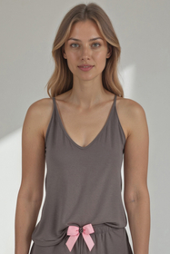 Vivisence Damen Pyjama Oberteil Viskose mit Trägern Perfekt Für Nacht 2200, 