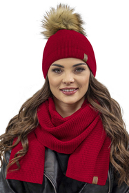Vivisence Damen Bommelmütze Winter Wintermütze Warmem Garn Antistatische 7041, rot