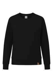 Vivisence Sweatshirt Damen Mit Rundhalsausschnitt Aus Baumwolle Langer Ärmel Bequemer Schnitt 9004, schwarz