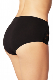 Vivisence culotte féminine classique taille haute avec dentelle 4008, noir