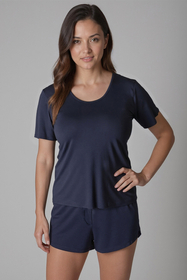 Vivisence Femme Haut de Pyjama Viscose Manches Courtes Confort pour Nuit 2201, 