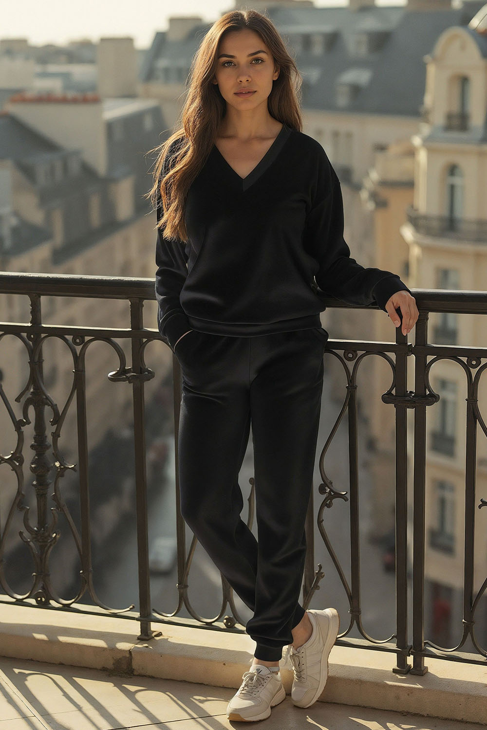 Vivisence Ensemble Survêtement Femme Coton Avec Poches Parfait Confort Quotidien 9202, 