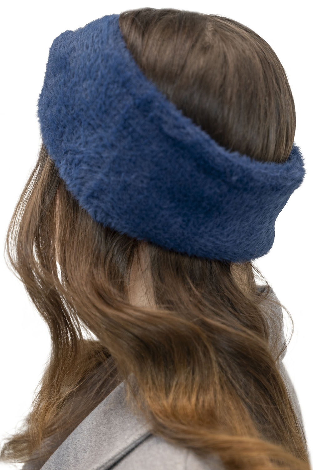 Vivisence Stirnband Damen Flauschig Gefüttert Verkreuzt Warm Herbst Winter 7093, dunkelblau