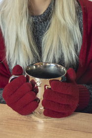 Vivisence Gants Femme En Laine Pour L’Hiver Idéal Temps Froid 7201, bordeaux