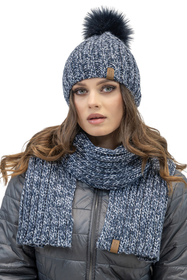 Vivisence Winter Bommelmütze für Damen Herbst Frauen Wintermütze mit Bommel Antistatischem Innenfutter Perfekte Passform für Kalte Wintertage Modell 7086, dunkelblau
