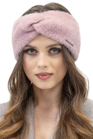 Vivisence Stirnband Damen Flauschig Gefüttert Verkreuzt Warm Herbst Winter 7093, rosa