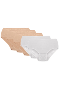 Vivisence 5-pack slip culotte classique 4001, beige/beige/beige/blanc/blanc